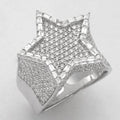 14KW 3.60CTW DIAMOND STAR RING W/RAISED BAGUETTE - Norma's Jewelry