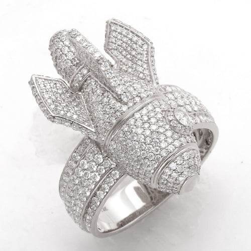 14KW 2.85CTW DIAMOND ROCKET SHIP MENS RING - Norma's Jewelry