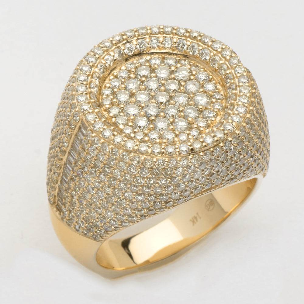 14KY 5.55CTW DIAMOND ROUND HEAD MENS RING - Norma's Jewelry