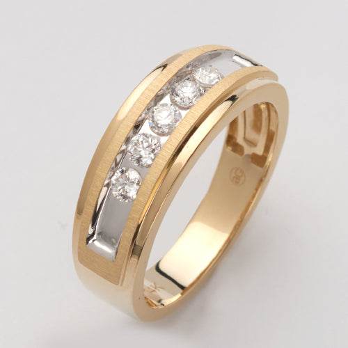 14KY+W 0.50CTW DIAMOND 5-STONE CHANNEL SET BAND - Norma's Jewelry