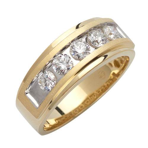 14KY+W 1.15CTW DIAMOND 5-STONE CHANNEL SET BAND - Norma's Jewelry