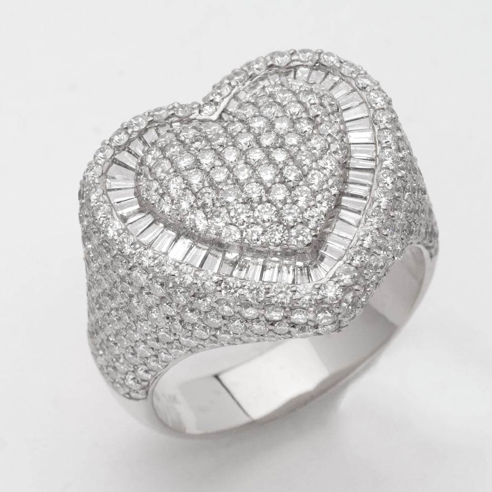 14KW 4.65CTW DIAMOND PUFFED HEARD MENS RING - Norma's Jewelry
