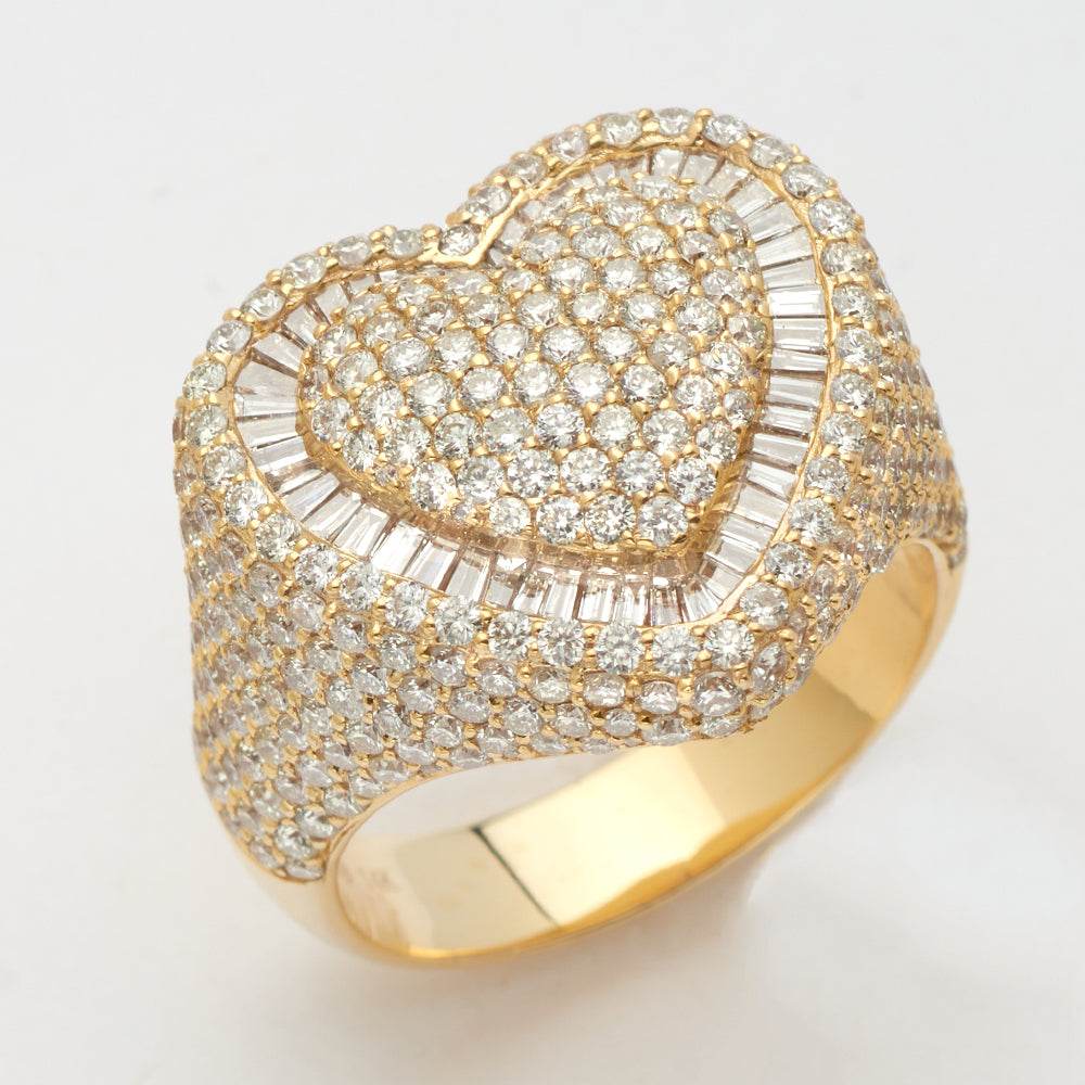 14KY 4.65CTW DIAMOND PUFFED HEARD MENS RING - Norma's Jewelry