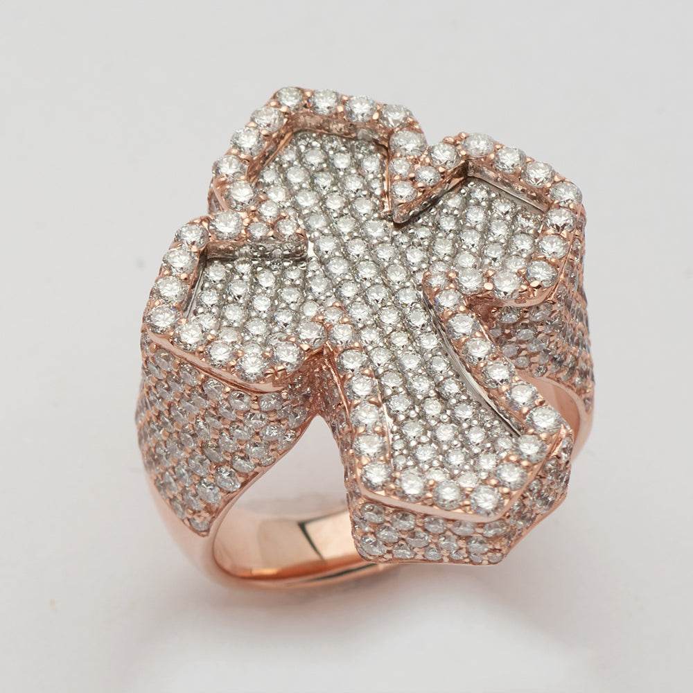 14KR+W 5.35CTW DIAMOND 3D INVERTED FLEUR DE LIS - Norma's Jewelry