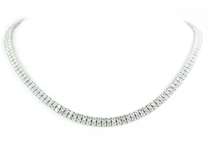 14K 20.00CTW TWO ROW DIAMOND NECKLACE - Norma's Jewelry