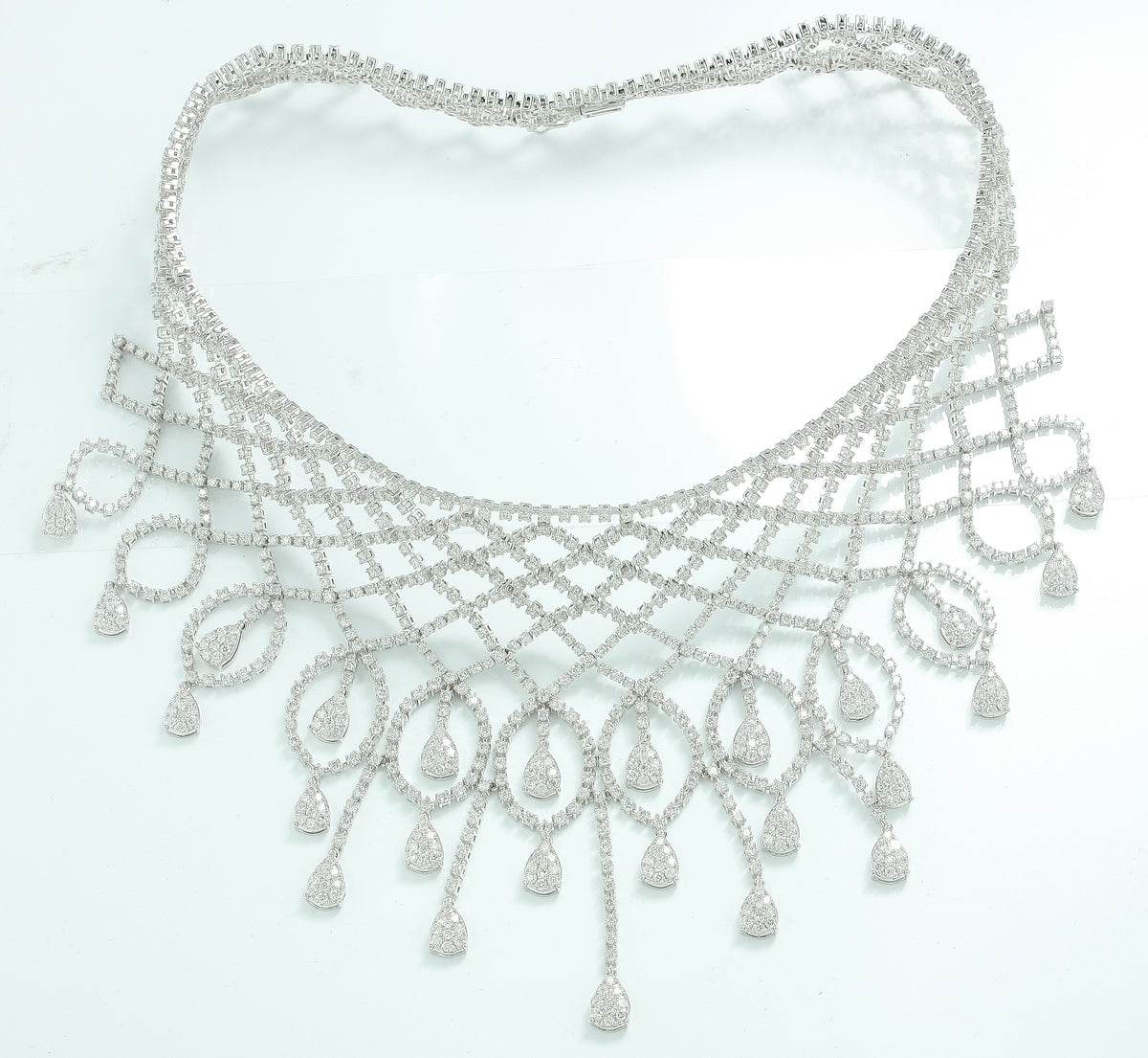 18KW 29.00CTW DIAMOND FANCY NECKLACE - Norma's Jewelry