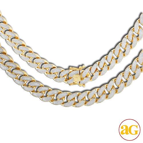 10KY 18.50CTW DIAMOND MIAMI CUBAN NECKLACE 28"