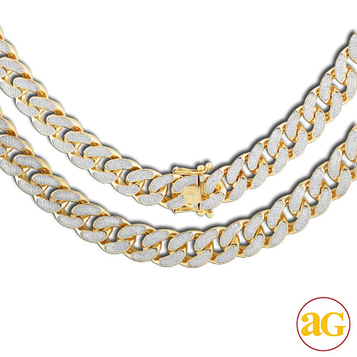 10KY 18.50CTW DIAMOND MIAMI CUBAN NECKLACE 28"