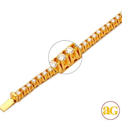 14KY 22.50CTW DIAMOND 4-PRONG NECKLACE - 30" - 183