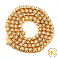 14KY 26.00CTW ROUND SHAPED 4-PRONG NECKLACE - 24"