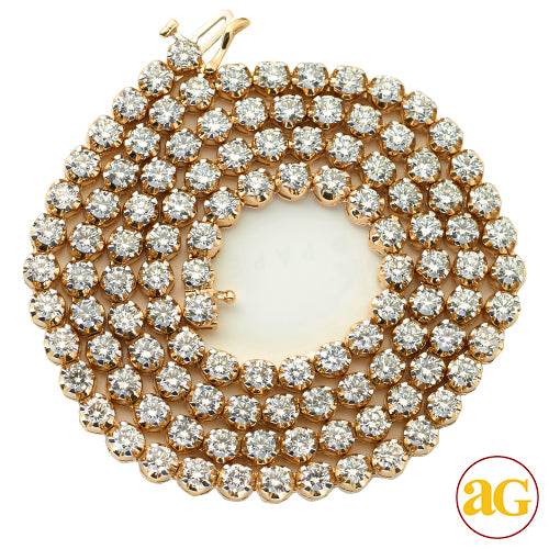 14KY 19.48CTW DIAMOND ROUND SETTING 4-PRONG TENNIS - Norma's Jewelry