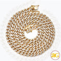 14KY 11.00CTW DIAMOND MIAMI CUBAN LINK NECKLACE - - Norma's Jewelry