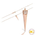 14KR 0.15CTW DIAMOND NECKLACE - 4-SIDED SPIKE - Norma's Jewelry