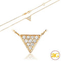 14KY 0.20CTW DIAOND NECKLACE - FLAT TRIANGLE - Norma's Jewelry