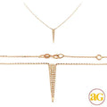 14KY 0.25CTW DIAMOND NECKLACE - FLAT TRIANGLE SPIK - Norma's Jewelry