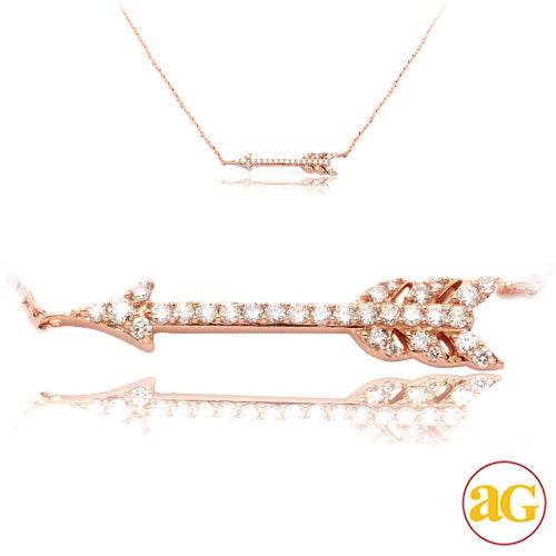 14KR 0.15CTW DIAMOND NECKLACE - ARROW - Norma's Jewelry