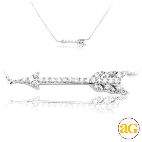 14KW 0.15CTW DIAMOND NECKLACE - ARROW - Norma's Jewelry