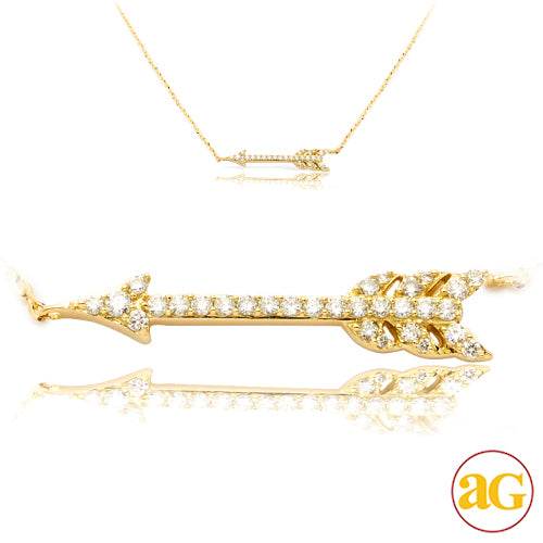 14KY 0.15CTW DIAMOND NECKLACE - ARROW - Norma's Jewelry