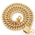 14KY 6.98CTW DIAMOND SOLID MIAMI CUBAN CHAIN - DIA - Norma's Jewelry
