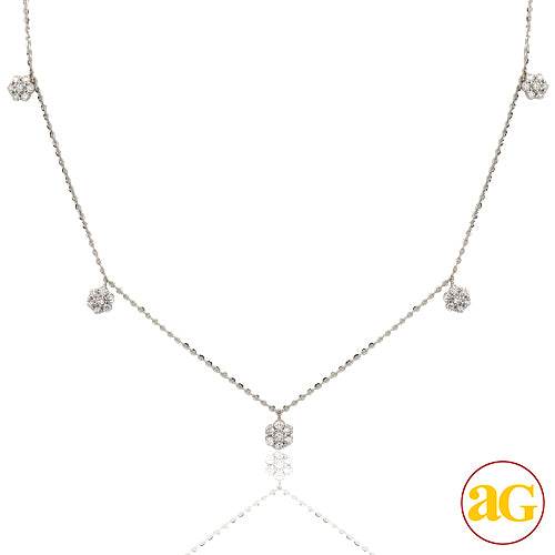 14KW 0.50CTW DIAMOND NECKLACE - 5 LOOSE CLUSTERS - Norma's Jewelry