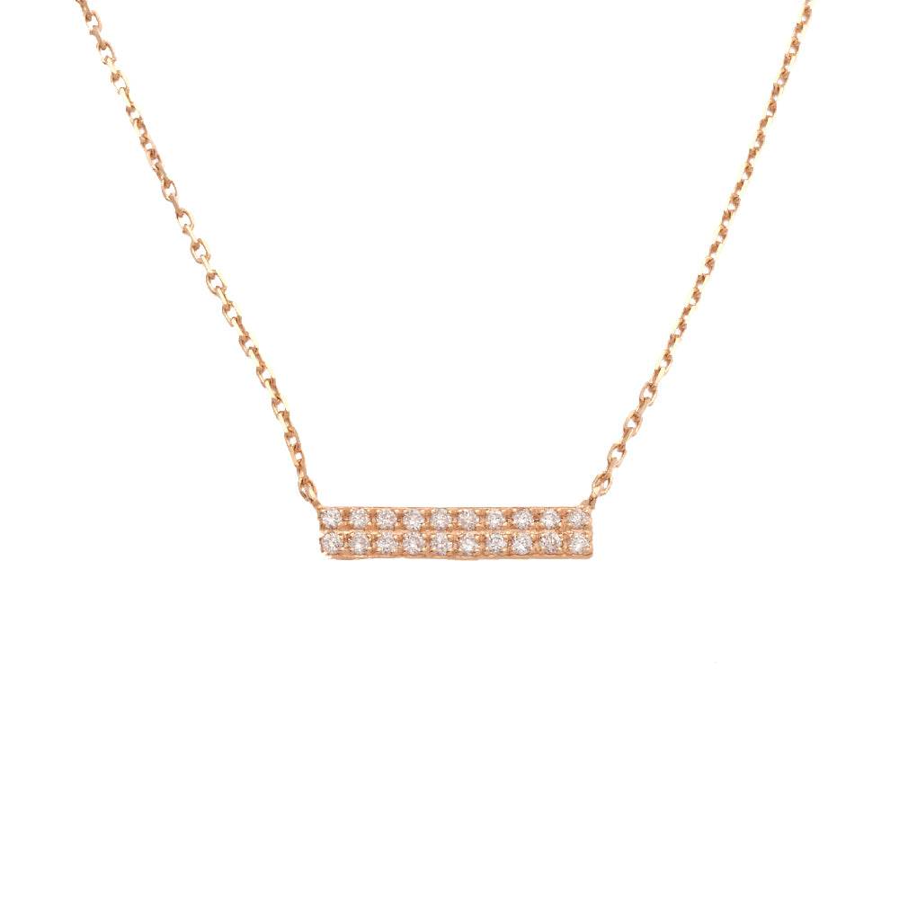 14KR 0.10CTW DIAMOND NECKLACE - HORIZONTAL 2-ROW - Norma's Jewelry