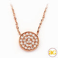 14KR 0.15CTW DIAMOND NECKLACE - FLAT DISC - Norma's Jewelry