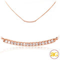 14KR 0.10CTW DIAMOND NECKLACE - CURVED SINGLE ROW - Norma's Jewelry