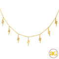 14KY 0.15CTW DIAMOND NECKLACE - 7 LIGHTING BOLTS - Norma's Jewelry