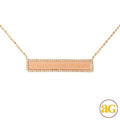 14KR 0.30CTW DIAMOND NECKLACE - DIAMOND ID BAR - Norma's Jewelry