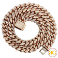 14KR 21.96CTW DIAMOND MIAMI CUBAN NECKLACE - 13MM - Norma's Jewelry