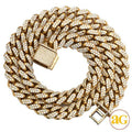 10KY 16.66CTW DIAMOND FIGARO CHAIN - 12MM  22"
