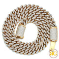 14KY 28.31CTW DIAMOND MIAMI CUBAN CHAIN W/CURVED D - Norma's Jewelry
