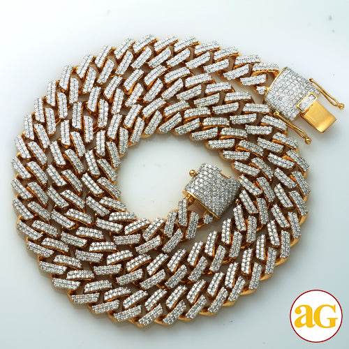 10KY 23.52CTW DIAMOND SQUARE LINK MIAMI CUBAN - Norma's Jewelry