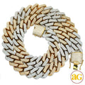 10KY+W 31.32CTW DIAMOND TWO TONE SQUARE LINK MIAMI - Norma's Jewelry