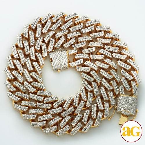 10KY 40.15CTW DIAMOND SQUARE LINK MIAMI CUBAN - Norma's Jewelry