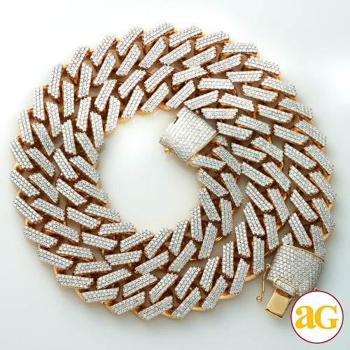 10KY 27.49CTW DIAMOND SQUARE LINK MIAMI CUBAN - Norma's Jewelry