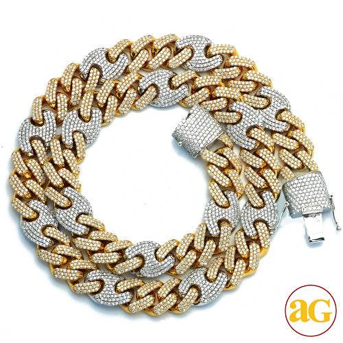 10KY+W 27.99CTW DIAMOND MIAMI CUBAN AND GUCCI LINK - Norma's Jewelry