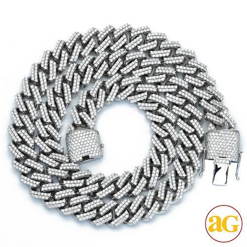 10KW 26.92CTW DIAMOND SQUARE LINK MIAMI CUBAN - Norma's Jewelry