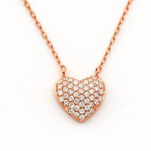 14KR 0.20CTW DIAMOND DOME HEART NECKLACE - Norma's Jewelry