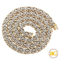 14KY 12.75CTW DIAMOND FLAT BYZANTINE LINK NECKLACE - Norma's Jewelry