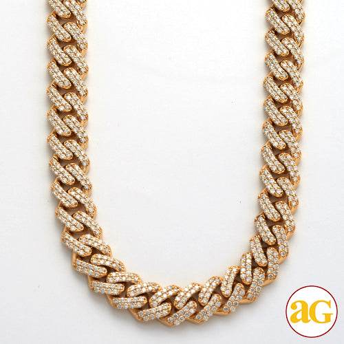 10KY 19.41CTW DIAMOND MIAMI CUBAN CHAIN - Norma's Jewelry