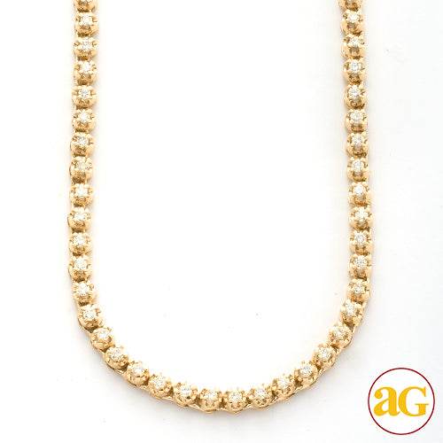 10KY 3.25CTW DIAMOND BUTTERCUP TENNIS NECKLACE - Norma's Jewelry