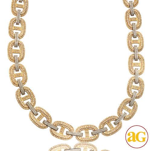 10KY+W 25.76CTW TWO TONE DIAMOND GUCCI LINK CHAIN - Norma's Jewelry