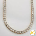 14KY 24.50CTW BAGUETTE SQUARE CLUSTER NECKLACE - Norma's Jewelry