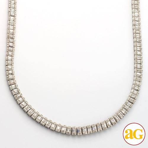 14KW 21.50CTW BAGUETTE DIAMOND SQUARE CLUSTER - Norma's Jewelry