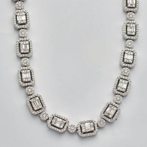 14KW 18.85CTW BAGUETTE DIAMOND EMERALD CLUSTER - Norma's Jewelry