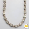 14KW+R 21.00CTW BAGUETTE DIAMOND EMERALD CLUSTER - Norma's Jewelry