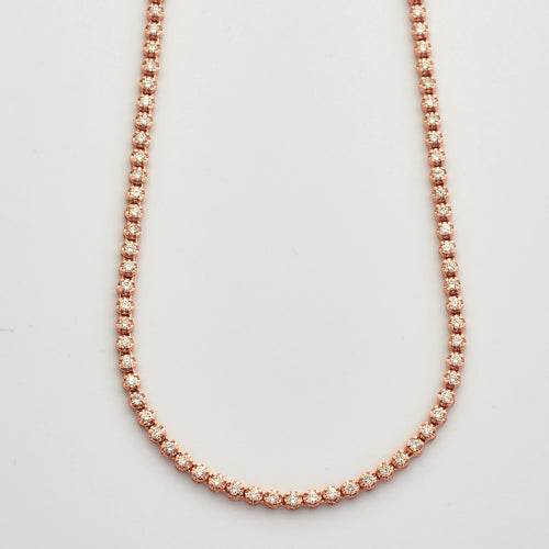 14KR 4.75CTW DIAMOND BUTTERCUP TENNIS NECKLACE - Norma's Jewelry