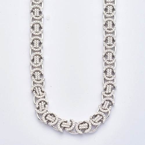 10KW 11.00CTW DIAMOND FLAT BYZANTINE LINK CHAIN - Norma's Jewelry