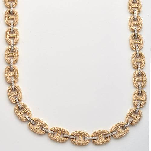 10KY+W 14.85CTW DIAMOND GUCCI LINK NECKLACE - Norma's Jewelry